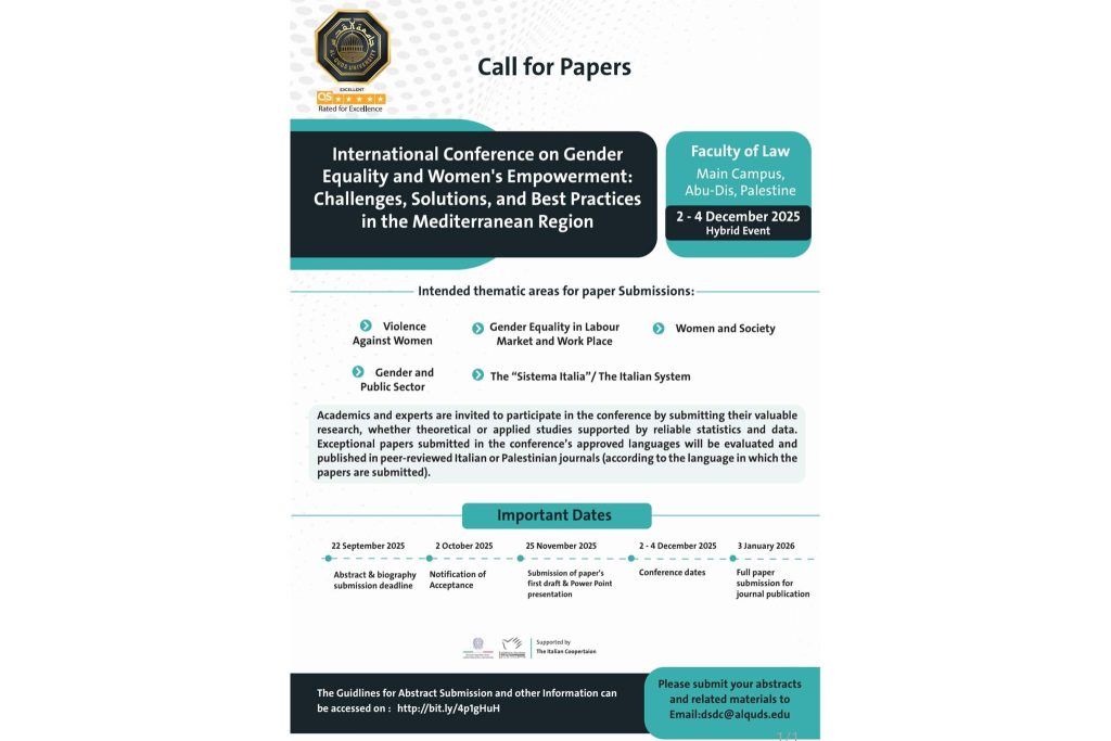 Faculty of Law at AQU Invites Research Paper Submissions for the International Conference on Gender Equality and Women’s Empowerment